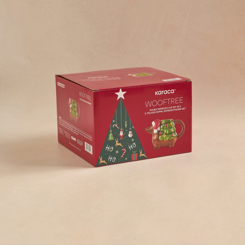 Karaca New Year Yılbaşı Wooftree 2 Kişilik Double Kahve Fincanı 120 ml görseli 5