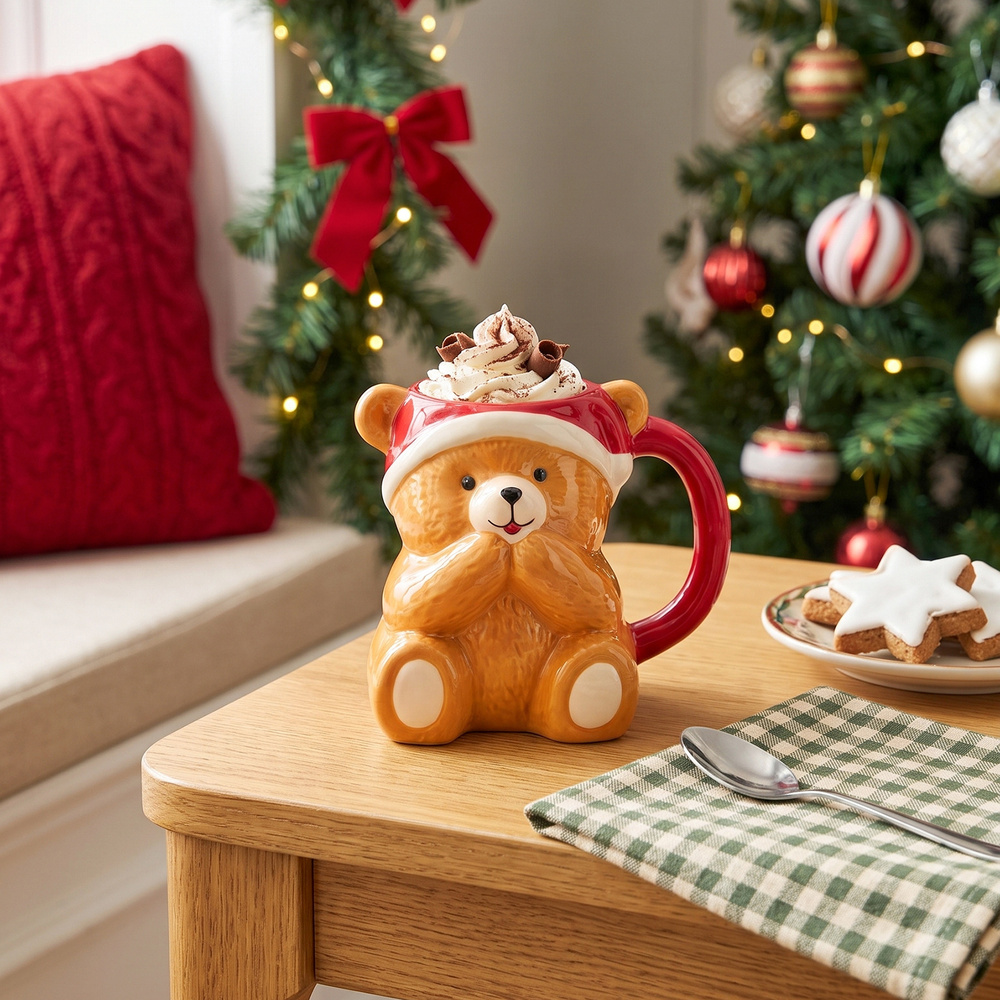 Karaca New Year Yılbaşı New Bear Kupa 450 ml görseli 3