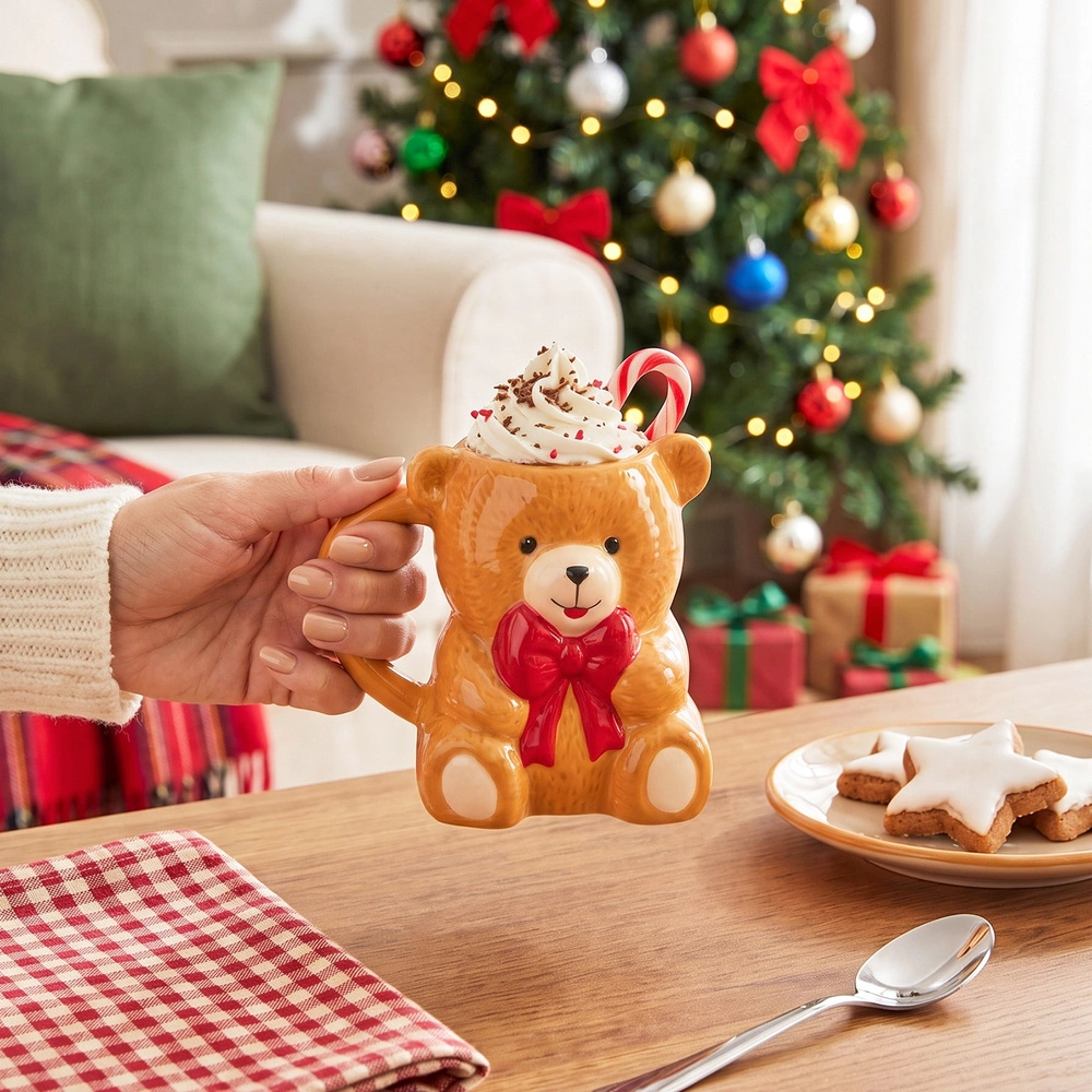 Karaca New Year Yılbaşı Lovely Bear Kupa 450 ml görseli 4