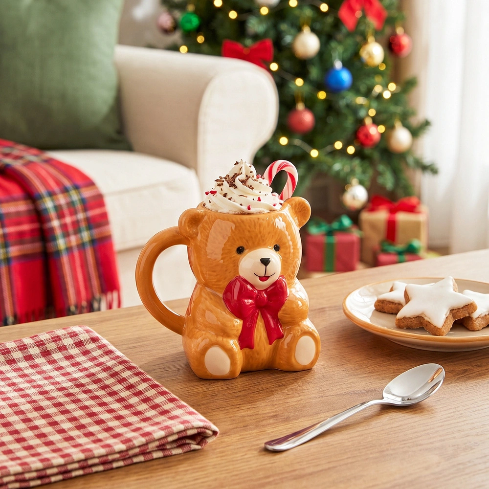 Karaca New Year Yılbaşı Lovely Bear Kupa 450 ml görseli 3
