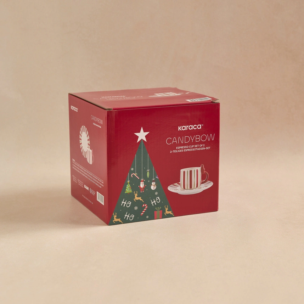 Karaca New Year Yılbaşı Candy Bow 2 Kişilik Kahve Fincan Takımı 90 ml görseli 6
