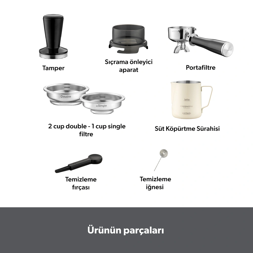 Jumbo X Homend LattePrimo 5018H Barista Tipi Çekirdek Öğütücülü Espresso Makinesi, 20 Sıcak ve Soğuk İçecek görseli 11