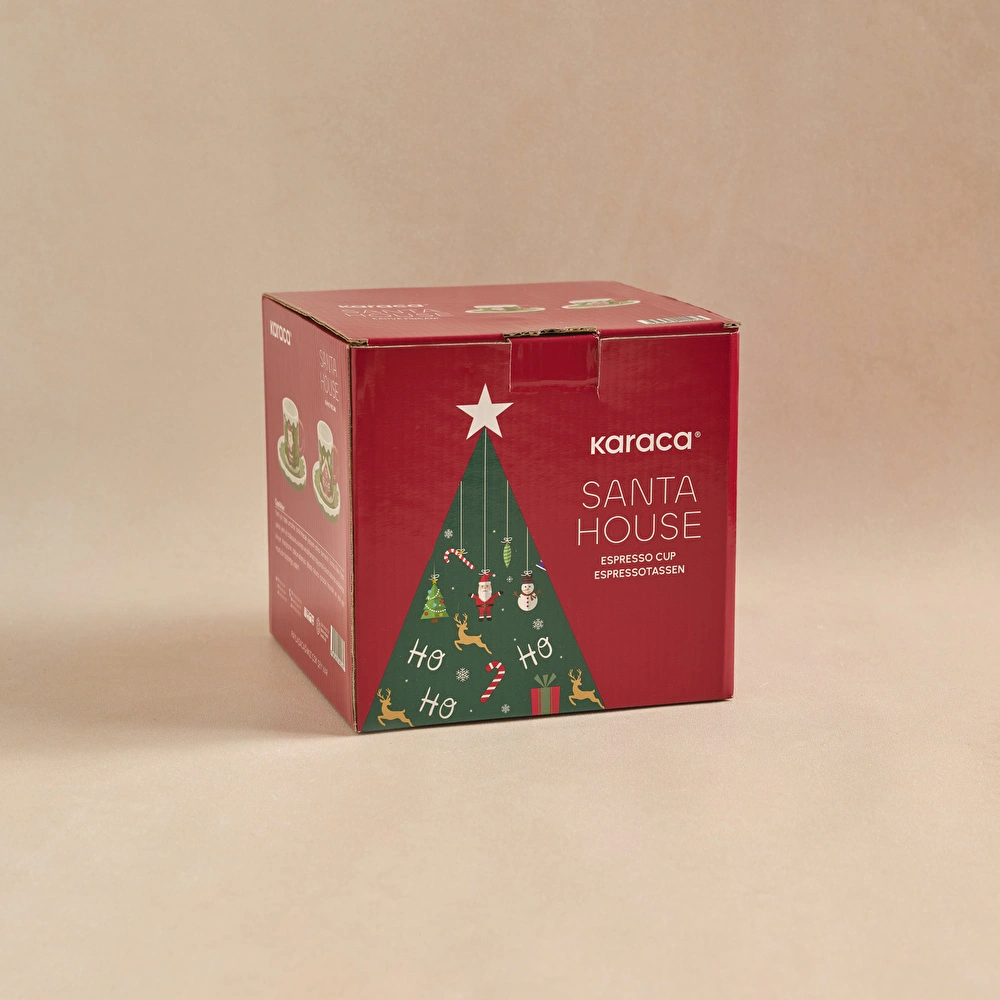 Karaca New Year Yılbaşı Santa House 2 Kişilik Kahve Fincan Takımı 110 ml görseli 6