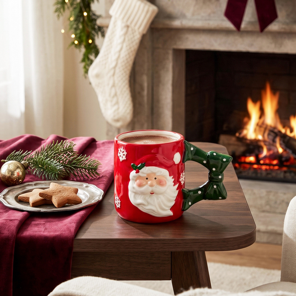Karaca New Year Yılbaşı Snowy Santa  Kupa 430 ml görseli 3