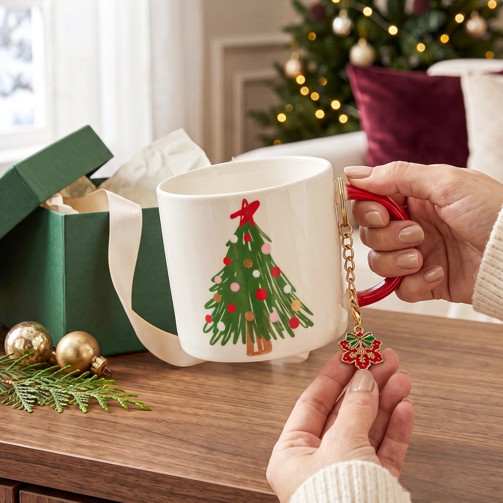 Karaca New Year Yılbaşı Charm Hediyeli Tree Kupa 350 ml görseli 2