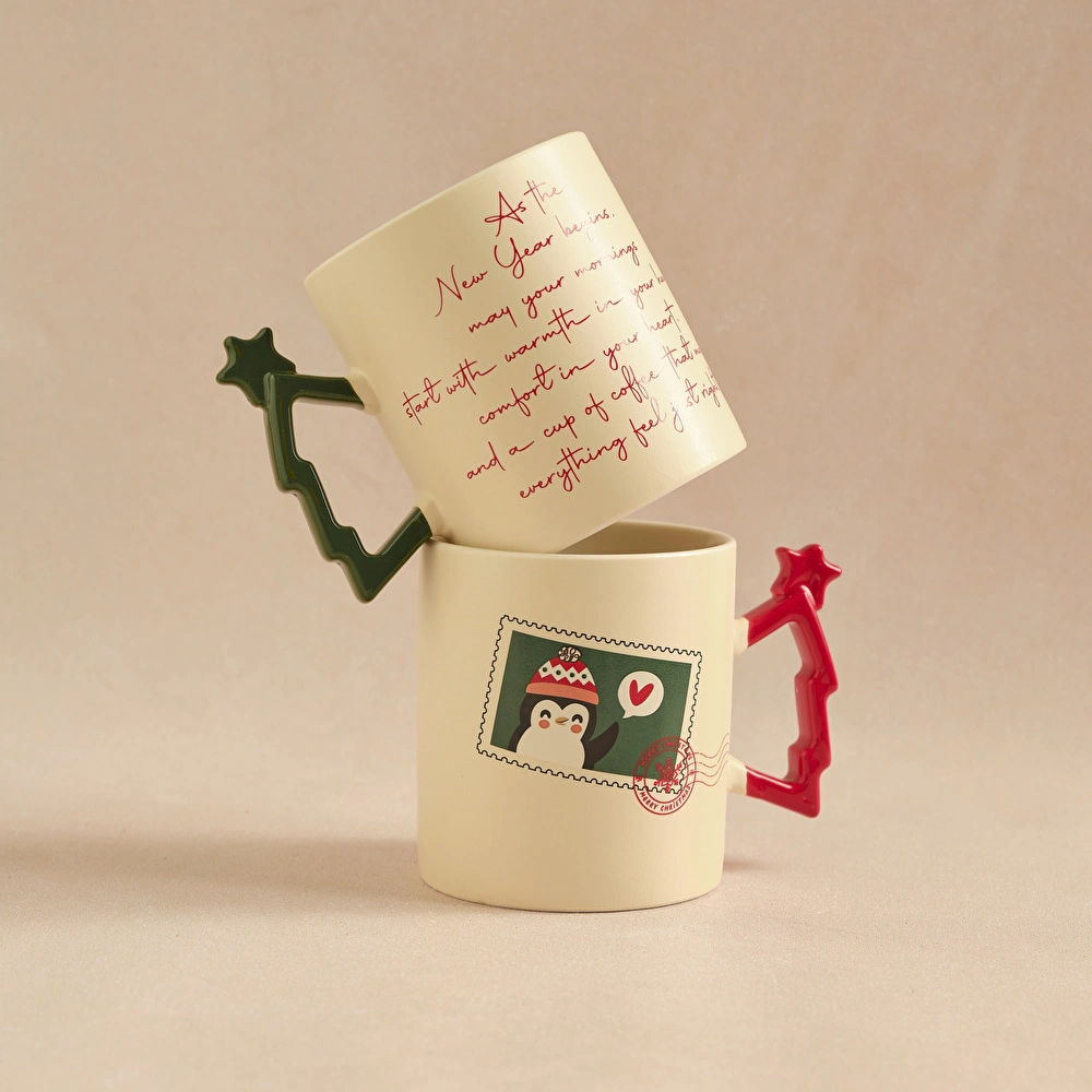 Karaca New Year Post Card 2 Kişilik Kupa Seti 230 ml görseli 2