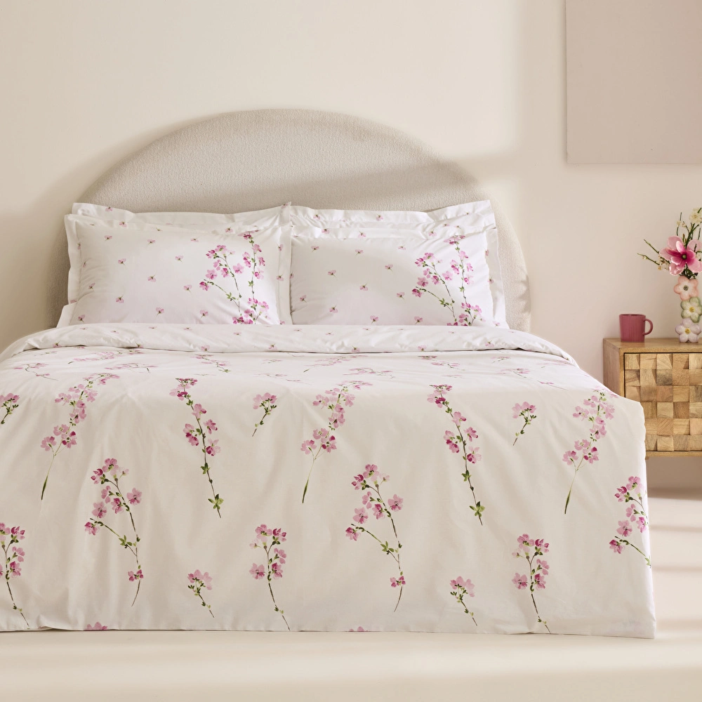Karaca Home Natera %100 Pamuk Çift Kişilik Nevresim Takımı Pembe görseli 1