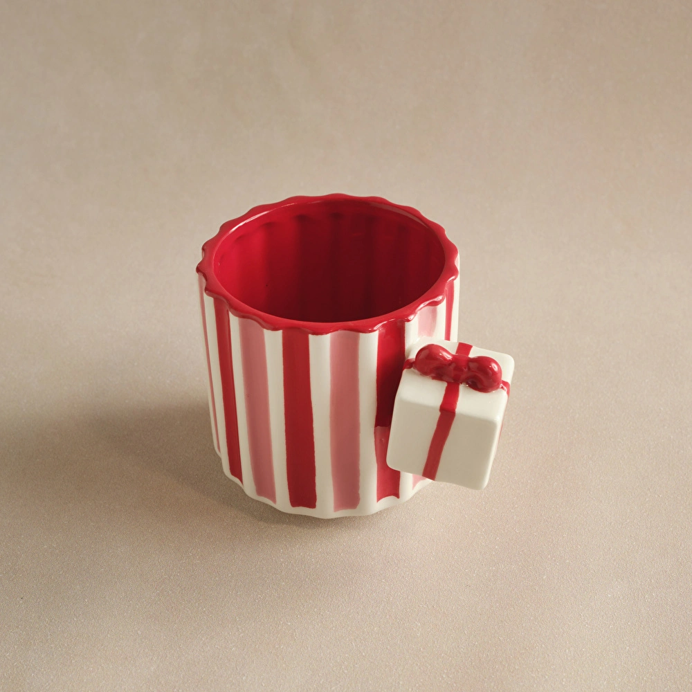 Karaca New Year Candy Twist Pink Kupa 330 ml görseli 1