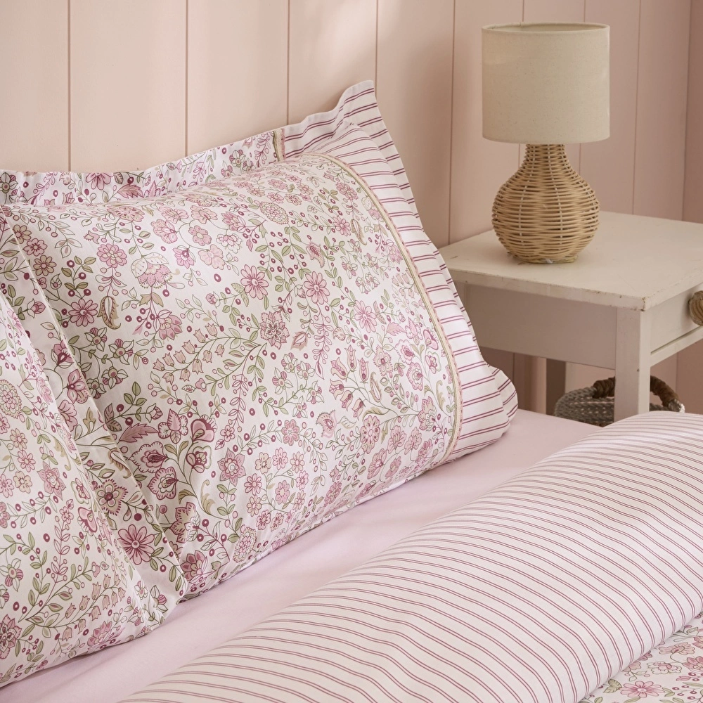 Kaşmir Home Aldira %100 Pamuk Çift Kişilik Nevresim Takımı Pembe görseli 4