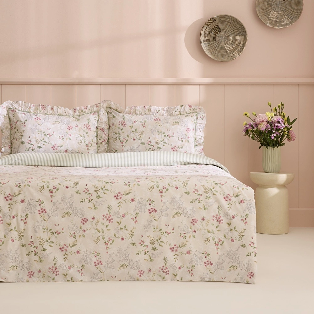 Kaşmir Home Papillon %100 Pamuk Çift Kişilik Nevresim Takımı Çağla görseli 1