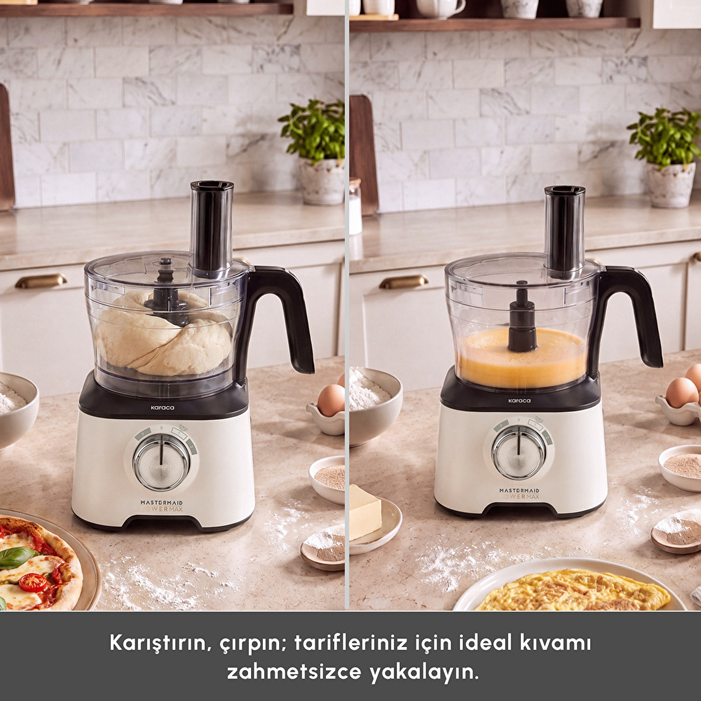 Karaca Mastermaid Power Max 12 in 1 Mutfak Robotu Pearl White görseli 11
