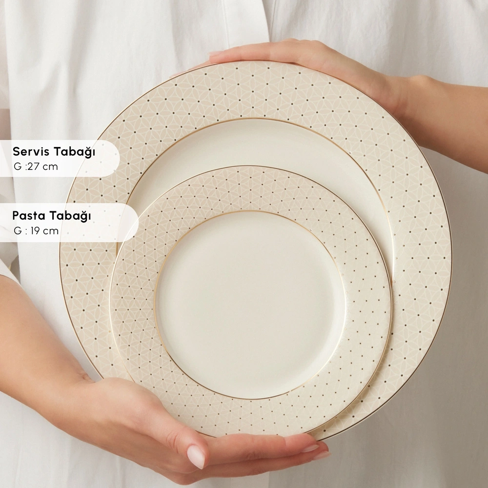 Emsan Elegance Bone Alessa 60 Parça 8 Kişilik Yemek Takımı ve Kahvaltı Seti görseli 5