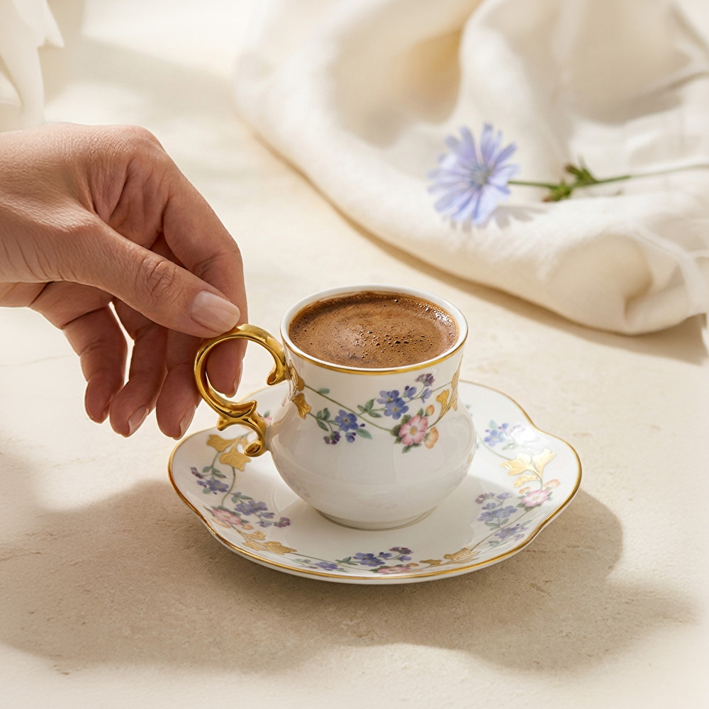 Emsan İlkbahar 6 Kişilik Kahve Fincan Takımı 90 ml görseli 4
