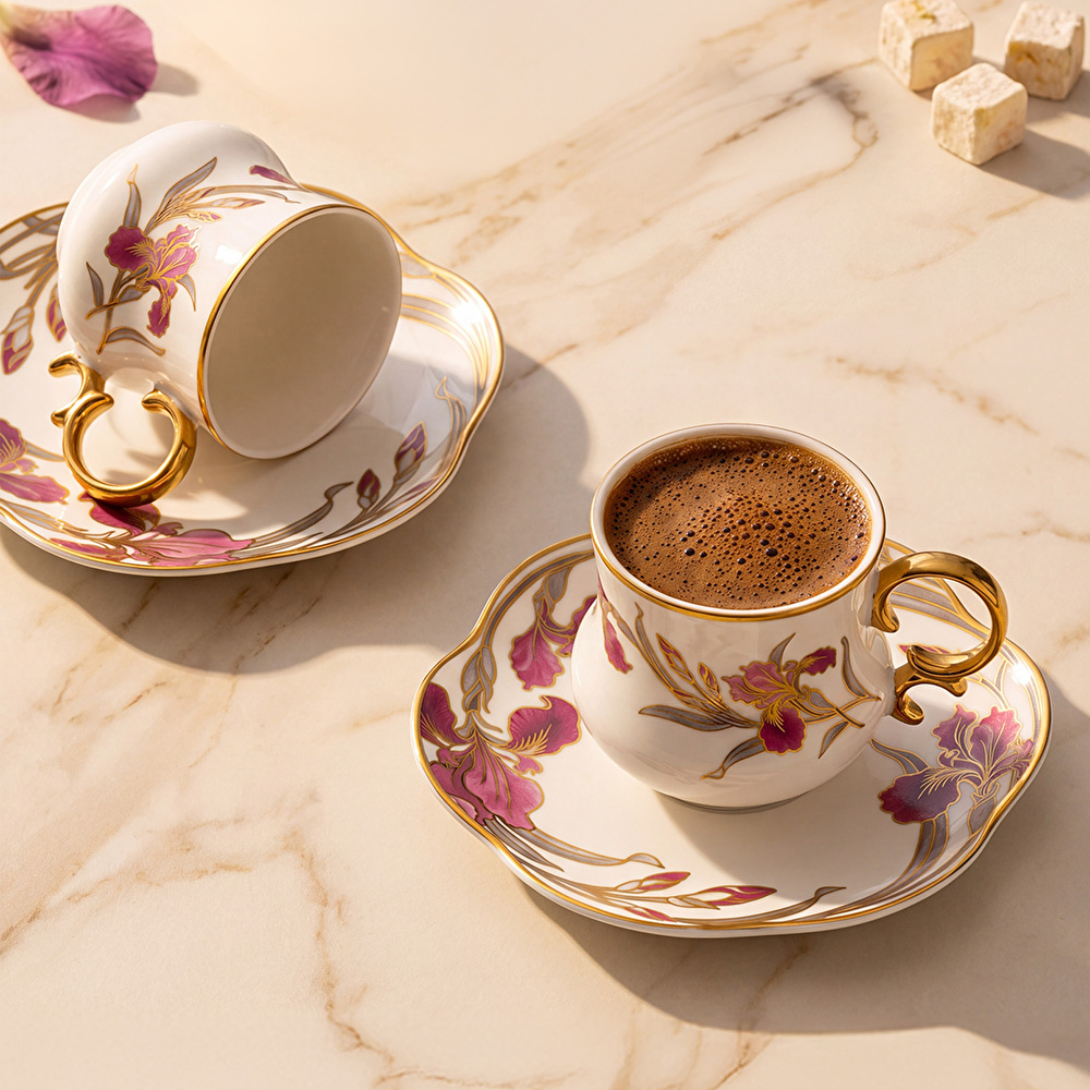 Emsan Lilyum 6 Kişilik Kahve Fincan Takımı 90 ml görseli 4