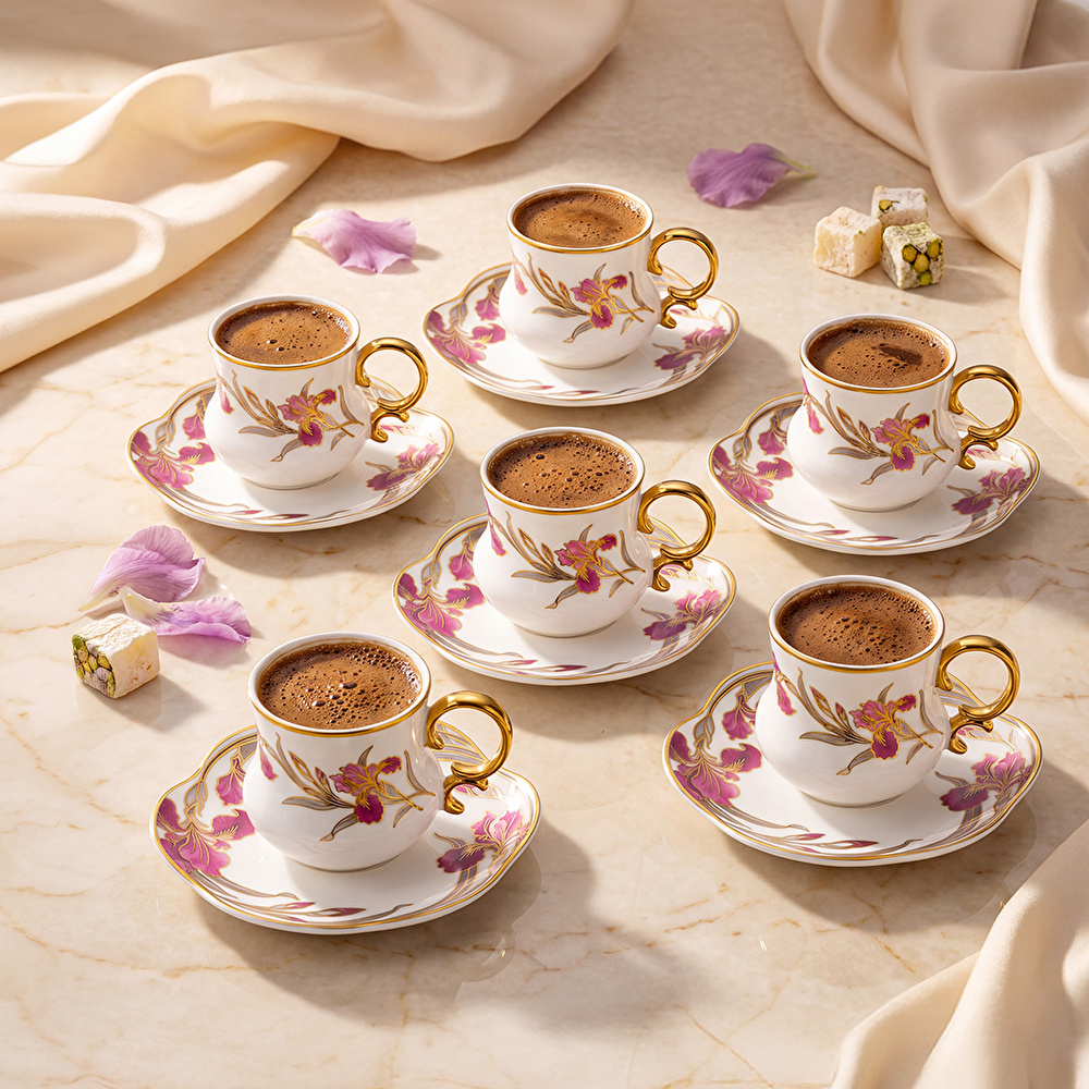 Emsan Lilyum 6 Kişilik Kahve Fincan Takımı 90 ml görseli 1