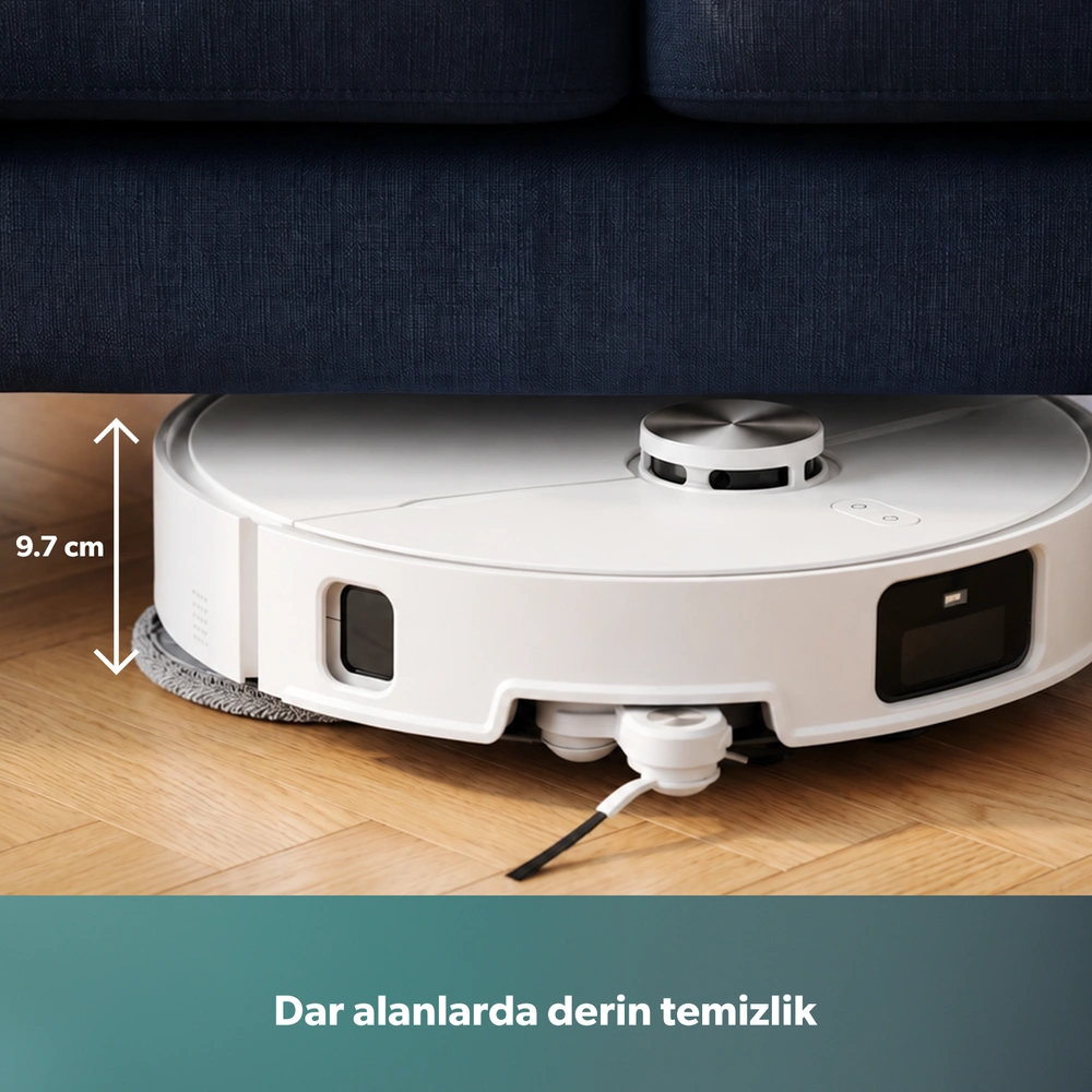 Homend Alex 40 Otomatik Boşaltım Sistemli Moplu 28.000 Pa Robot Süpürge görseli 11