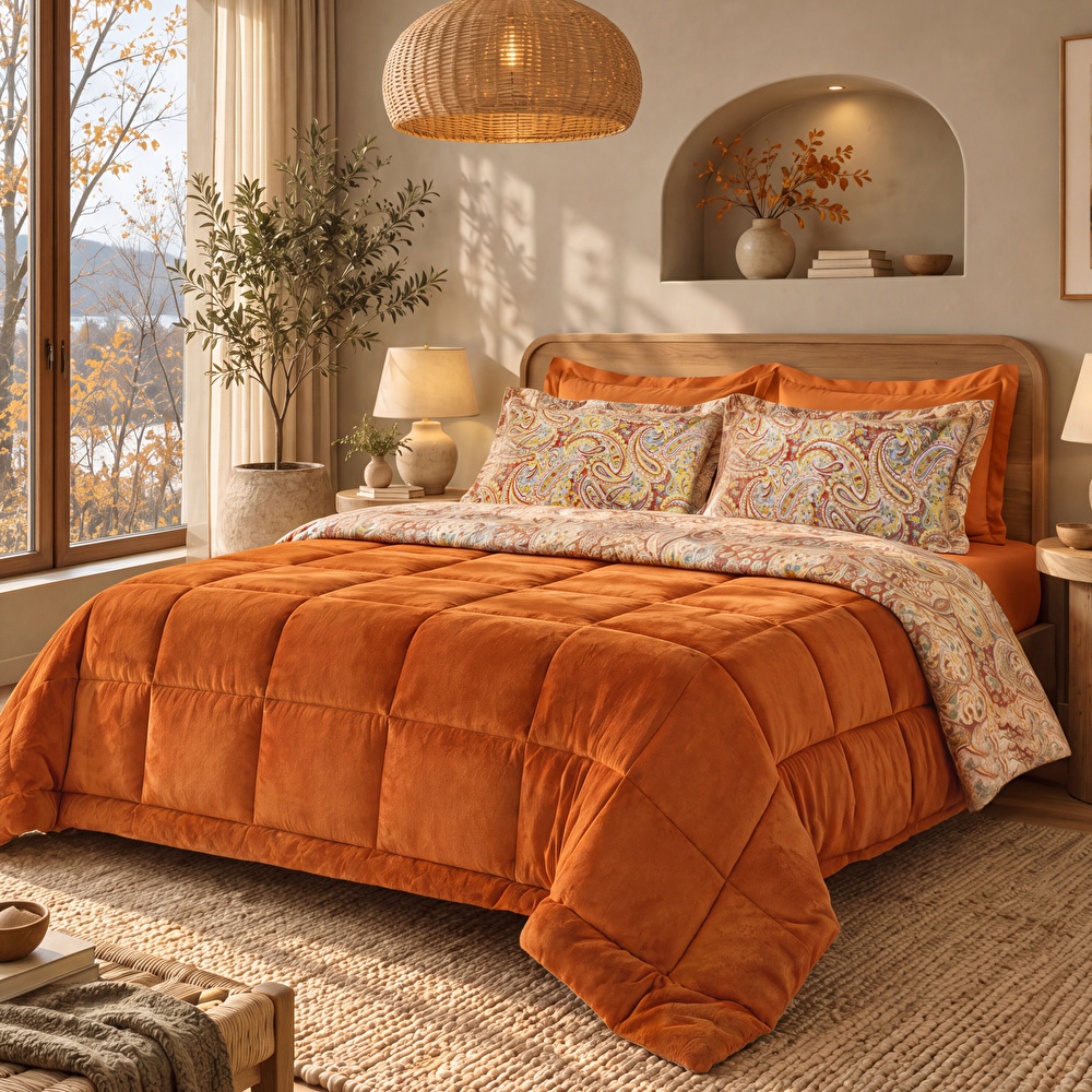 Karaca Home Sahran %100 Pamuk Wellsoft Çift Kişilik Comfort Set Orange görseli 7