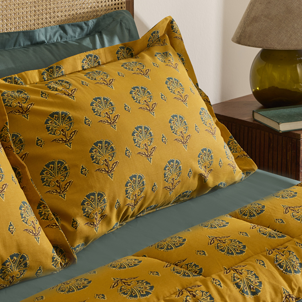 Karaca Home Harvest %100 Pamuk Welsoft Çift Kişilik Comfort Set Yeşil görseli 3