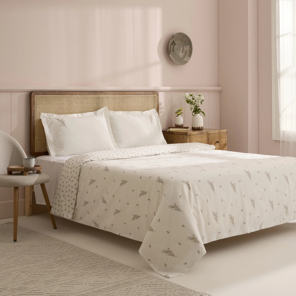 Kaşmir Home Elena %100 Pamuk Çift Kişilik Nevresim Takımı Bej görseli 6