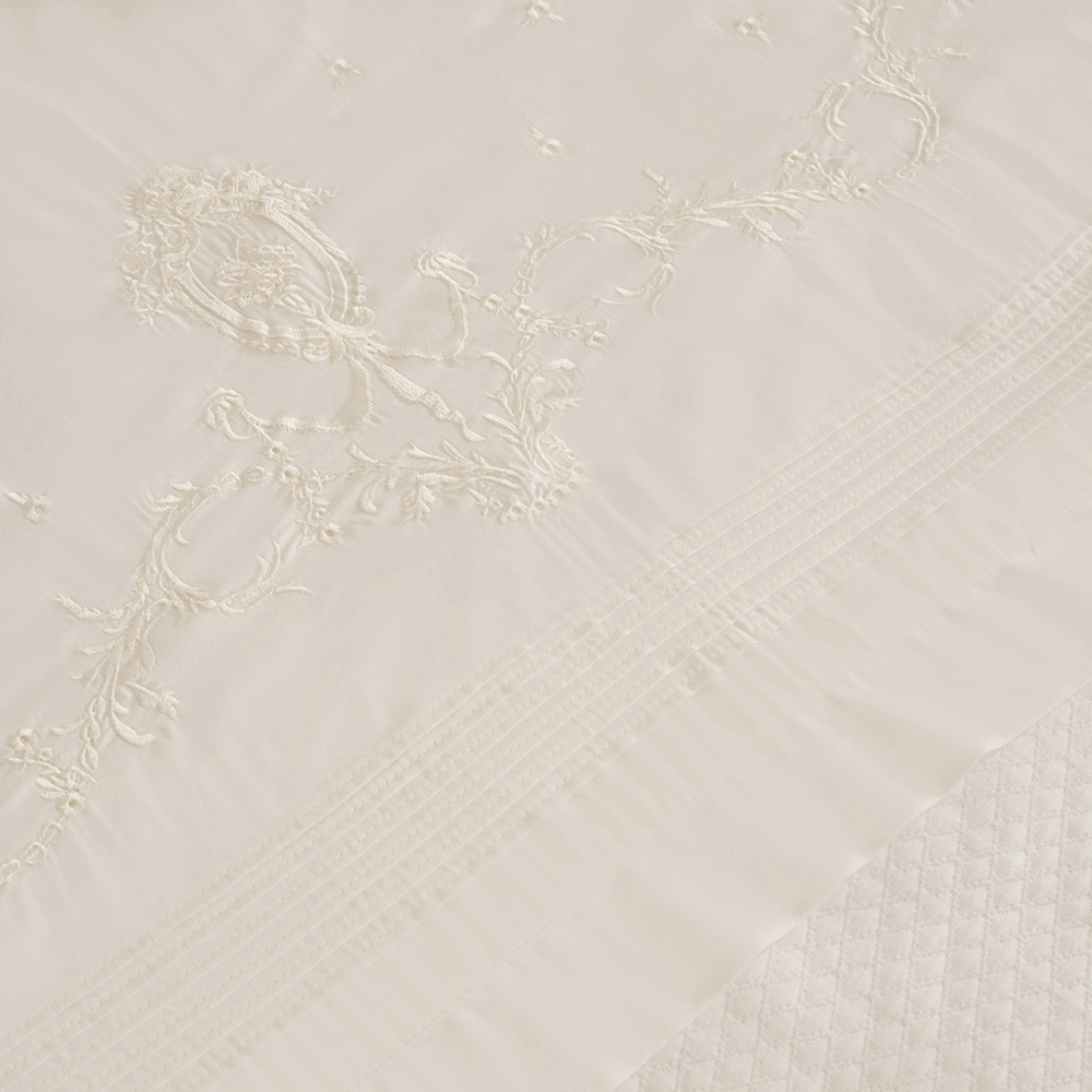 Karaca Home Leonie %100 Pamuk Nakışlı Çift Kişilik Pike Takımı Beyaz görseli 3