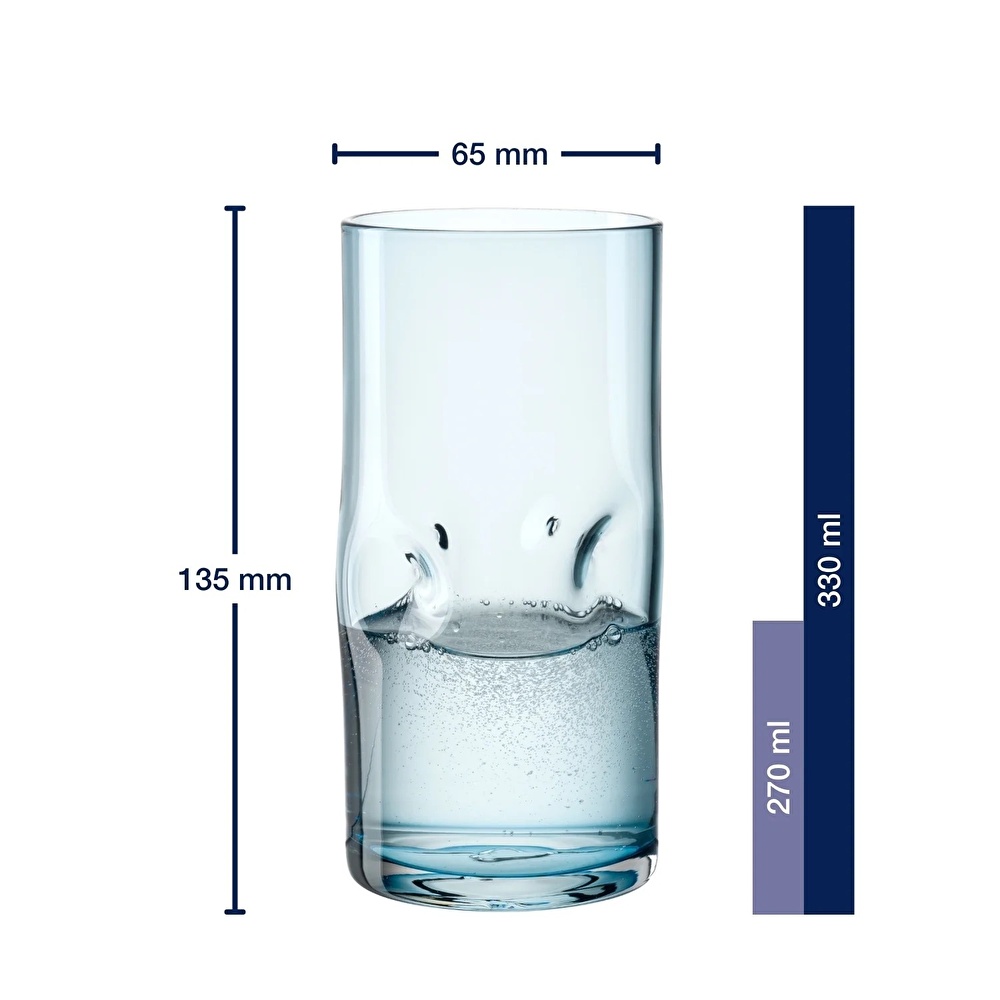Leonardo Vesuvio El Yapımı Karışık Renkli Meşrubat Bardağı Seti 330 ml görseli 4
