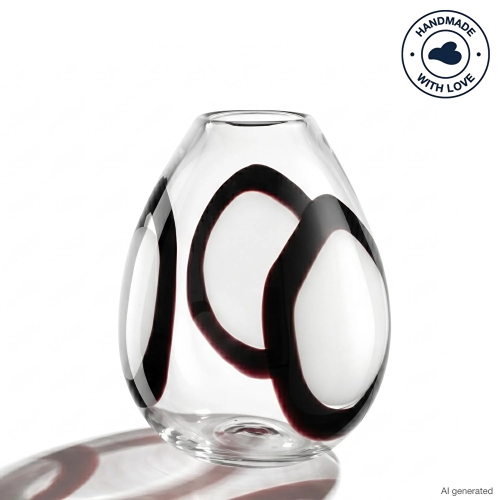 Leonardo Occhi Bianchi El Yapımı Premium Dekoratif Vazo 25 cm görseli 5