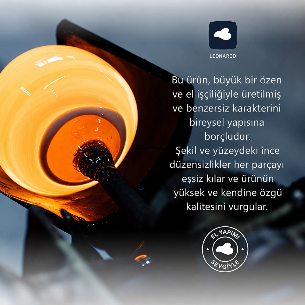 Leonardo Occhi Blu El Yapımı Premium Dekoratif Vazo 21 cm görseli 8