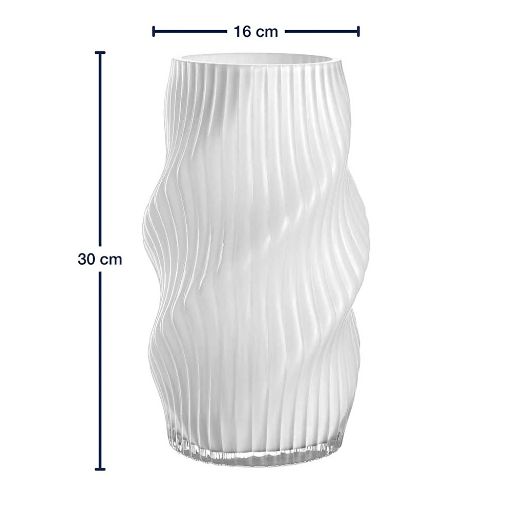 Leonardo Verdi El Yapımı Dekoratif Beyaz Vazo 30 cm görseli 7