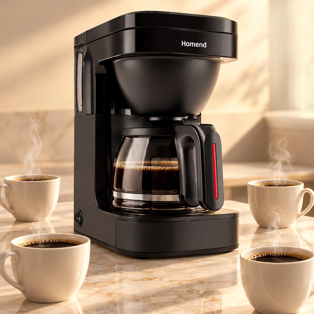 Homend Take 5 Brew 5019H Filtre Kahve ve Çay Demleme Makinesi Siyah görseli 1