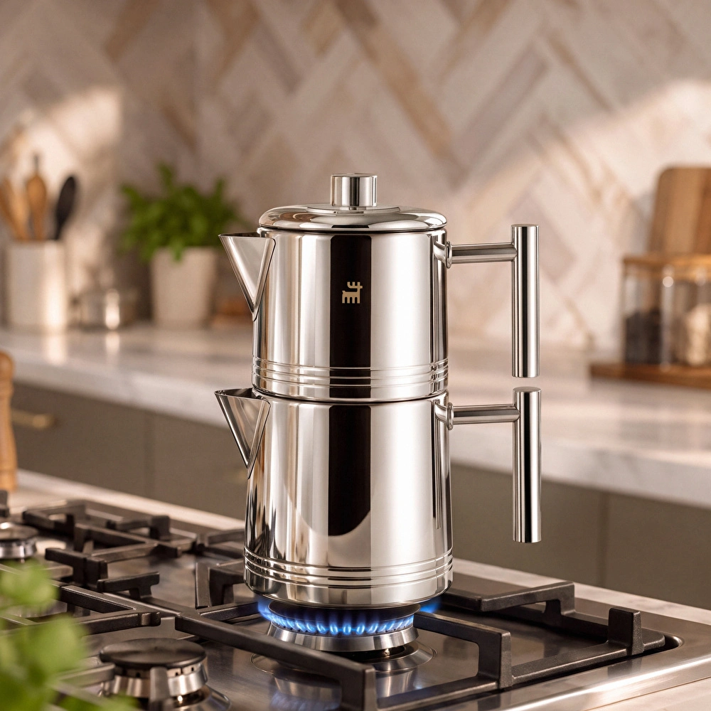 Karaca Powersteel 316+ Imperium Midi Çaydanlık Takımı 1,1L & 1,6L görseli 1