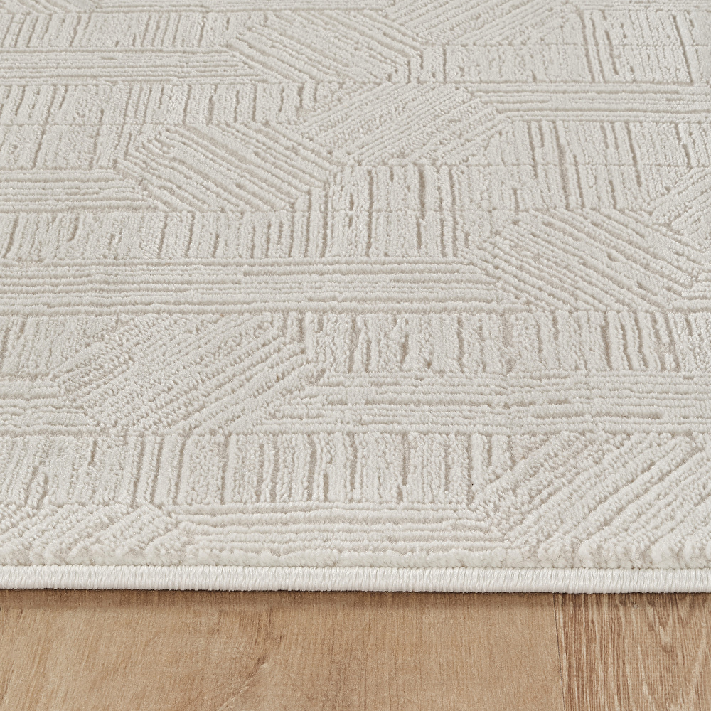 Kaşmir Halı 7/24 Sahara Softline Aura White 80x300 cm görseli 4