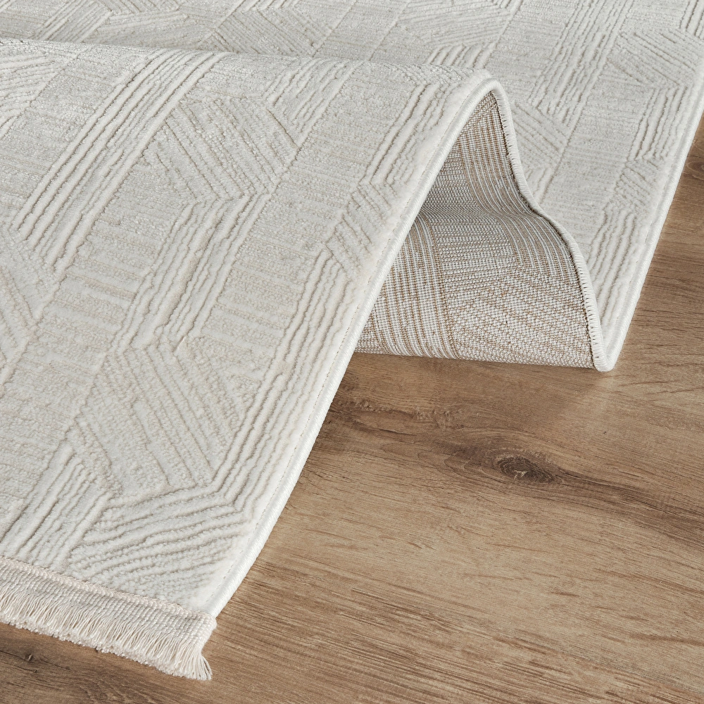 Kaşmir Halı 7/24 Sahara Softline Aura White 200x290 cm görseli 6
