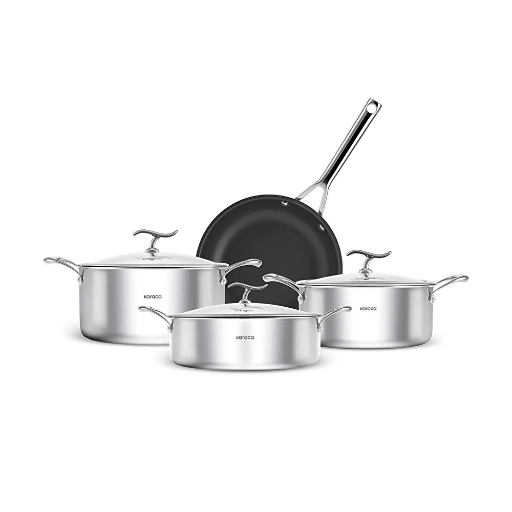 Karaca Plasma Steel 316+ 3Ply 7 Parça Tencere ve Tava Seti thumbnail 6
