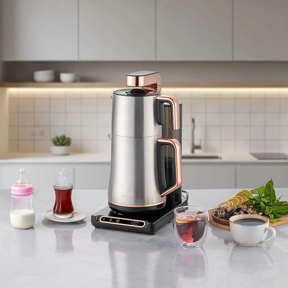 Homend Teabot 1785H Konuşan Otomatik Çay Makinesi Bakır videosu