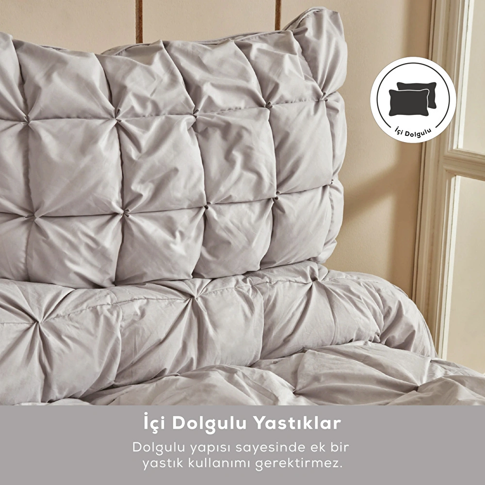 Karaca Home Çift Kişilik Camila Private Comfort Set/Uyku Seti Gri görseli 3