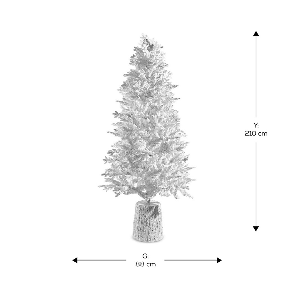 Karaca New Year Yılbaşı Beyaz Çam Ağacı 2000 Dal 210 cm görseli 2