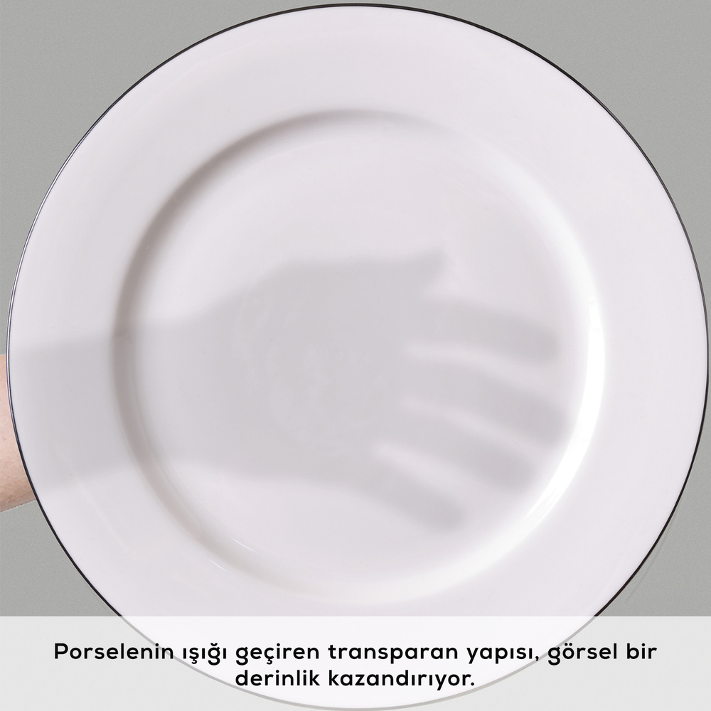 Karaca Elegance Bone Lexi 53 Parça 12 Kişilik Yemek Takımı Platin görseli 4