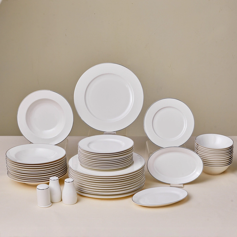 Karaca Elegance Bone Lexi 53 Parça 12 Kişilik Yemek Takımı Platin görseli 1