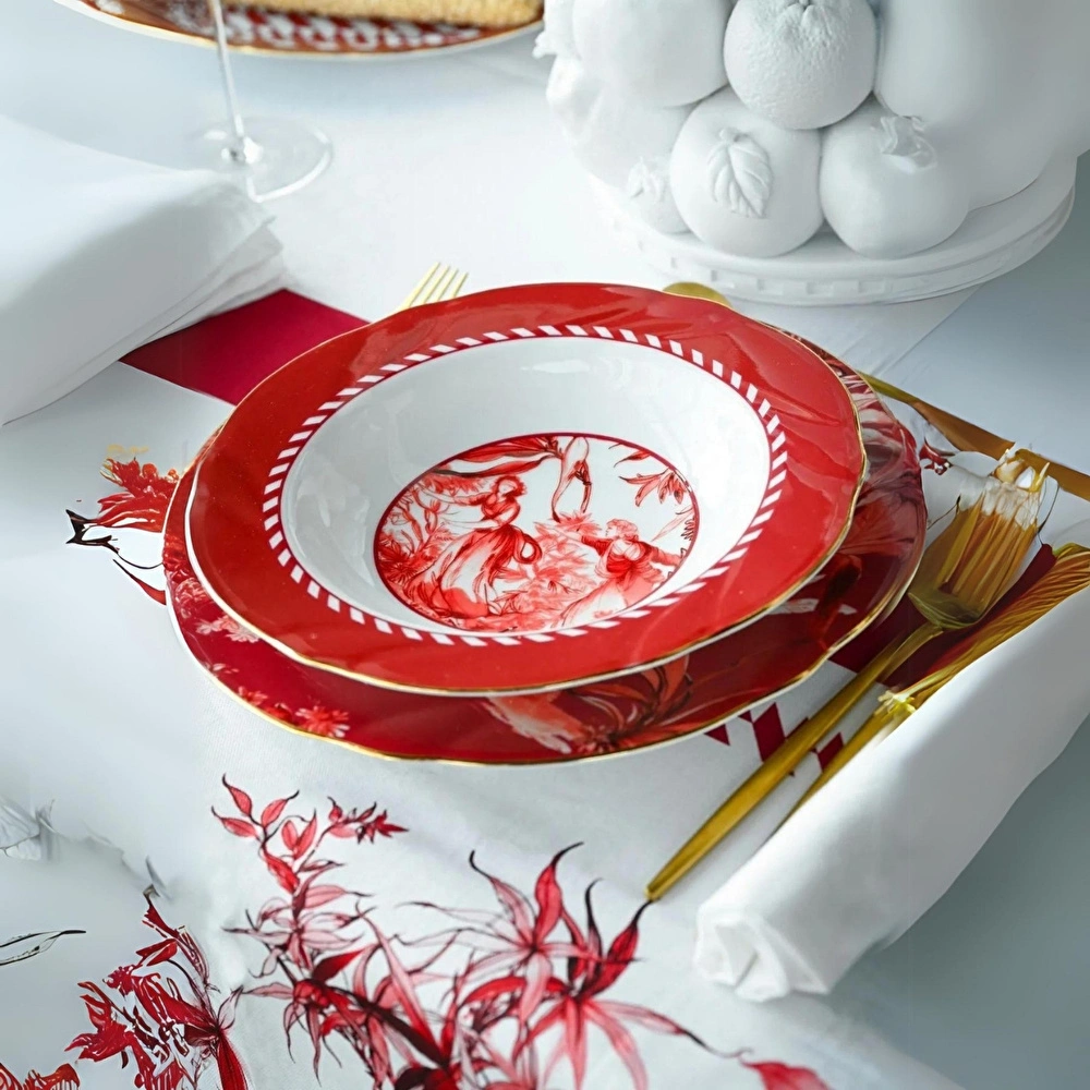 Baci Milano Le Rouge Porselen Çukur Tabak 21 cm görseli 1