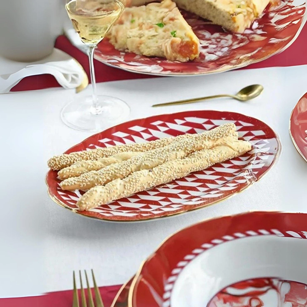 Baci Milano Le Rouge Oval Porselen Tabak 27 cm görseli 1