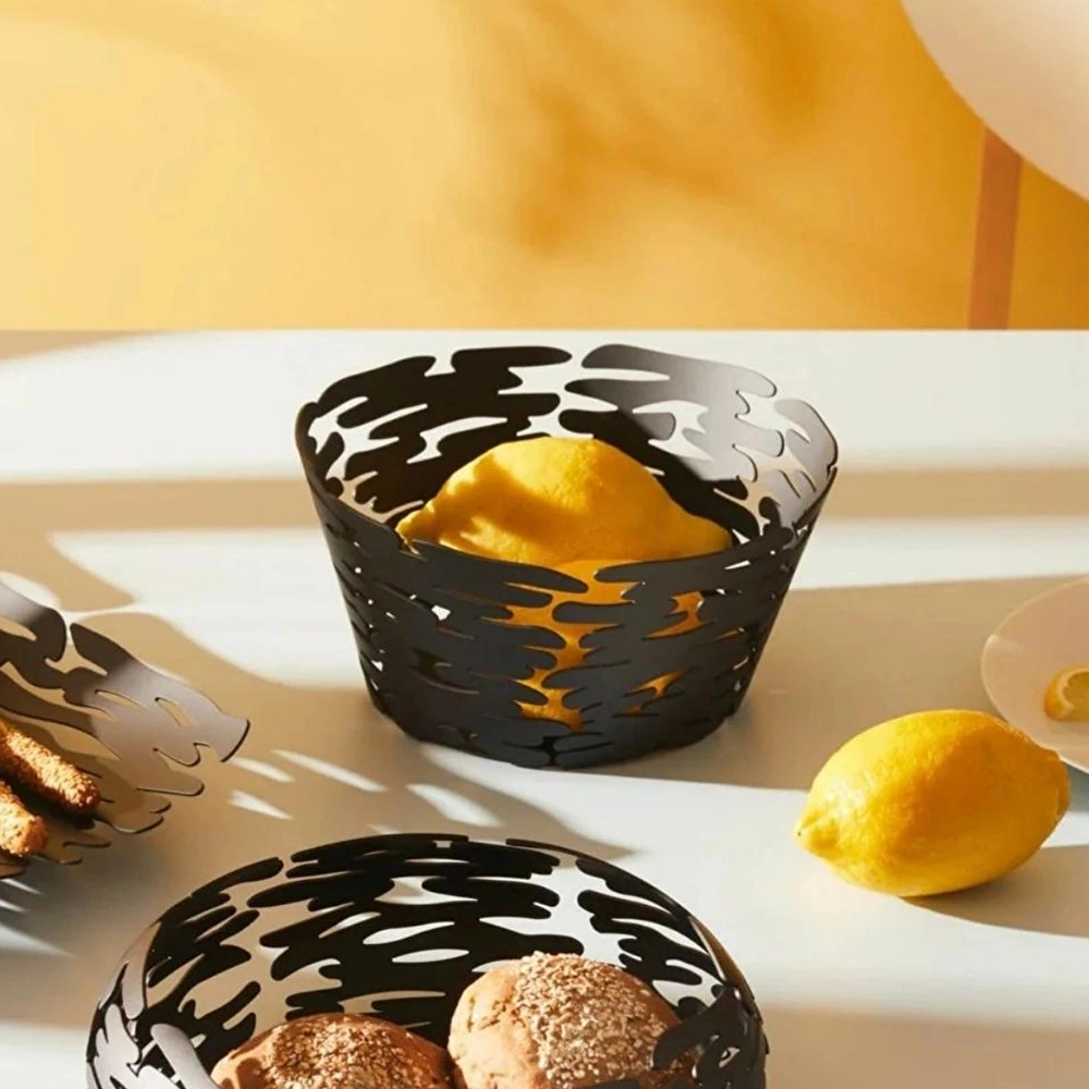 Alessi Barket Küçük Yuvarlak Sepet 18 cm Siyah görseli 1