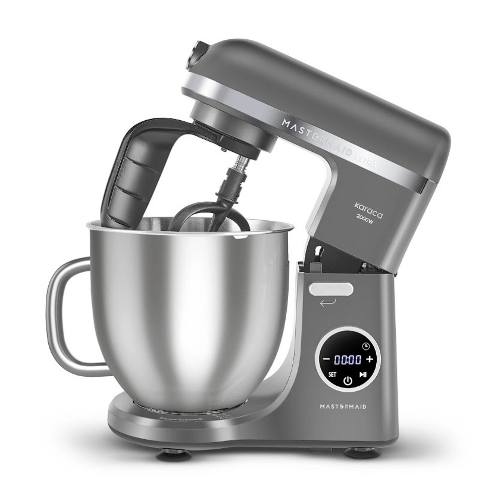 Karaca Mastermaid Chef Ultra D2000W Dijital Ekranlı Hamur Yoğurma Makinesi Galaxy Grey 7L videosu