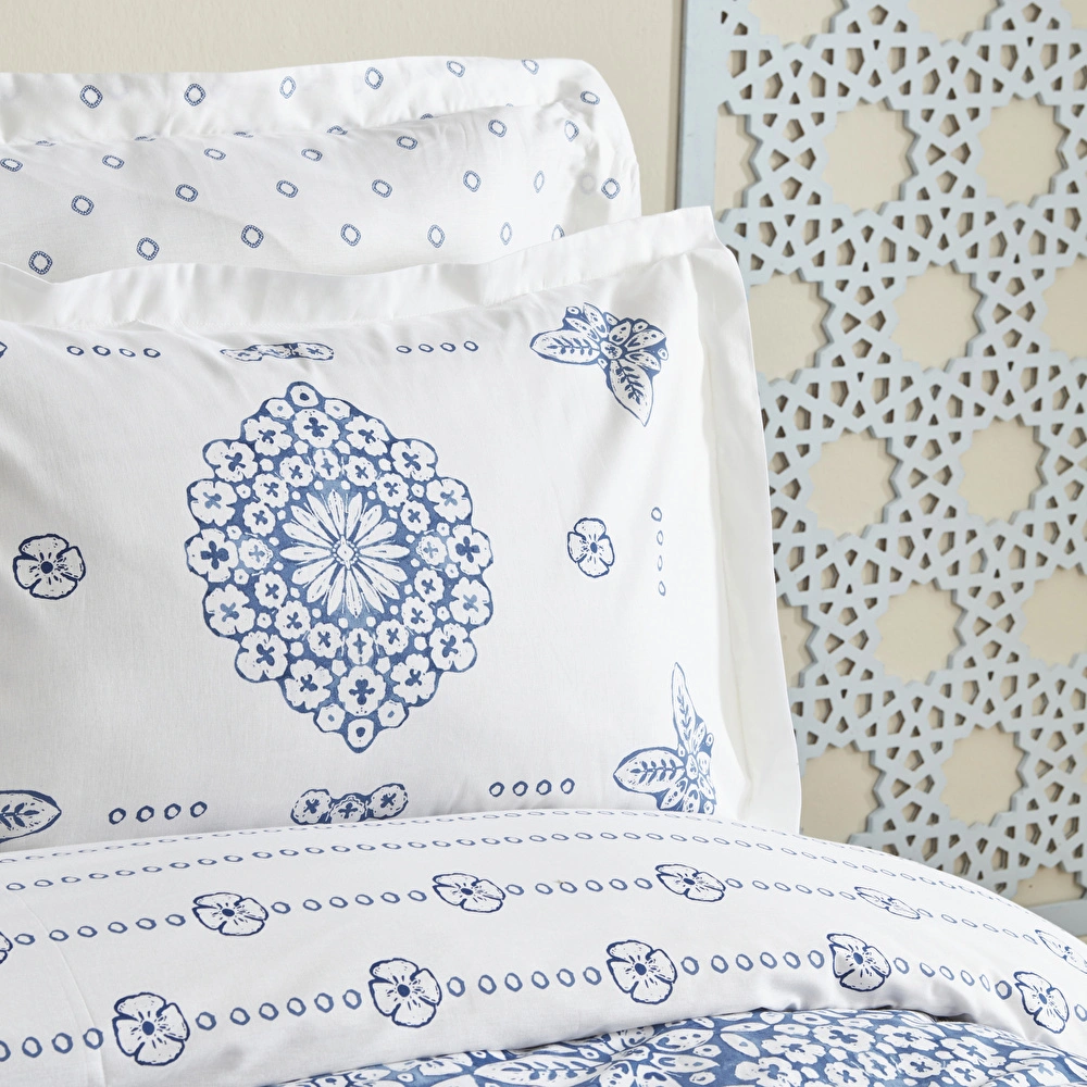 Karaca Home Ida Mavi %100 Pamuk Tek Kişilik Nevresim Takımı görseli 5