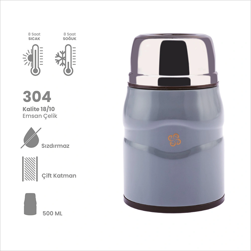 Emsan Smart Gri Yiyecek Termosu 500 ml görseli 2