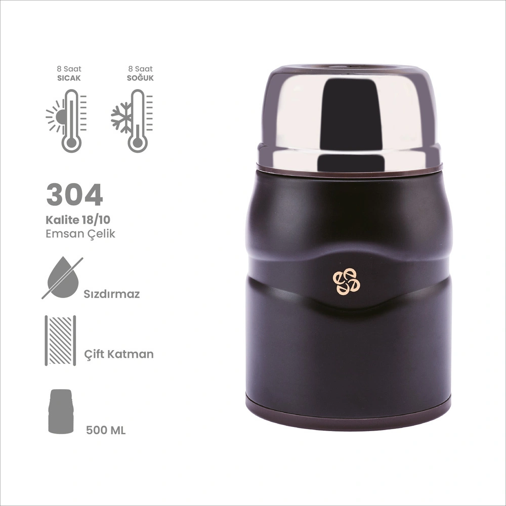 Emsan Smart Siyah Yiyecek Termosu 500 ml görseli 2