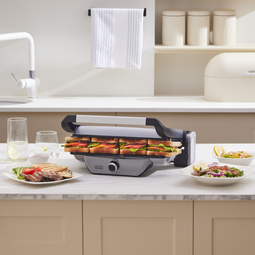 Karaca Gastro Diamond Antibakteriyel Döküm Tost Makinesi Cool Gray 6 Dilim Kapasiteli görseli 4