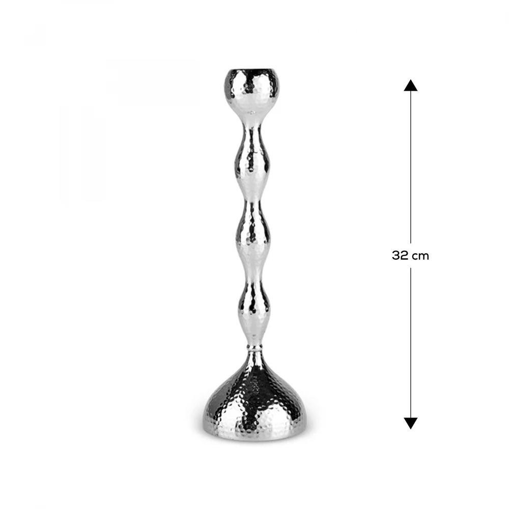 Karaca Home Arlen Tekli Şamdan Silver 32 Cm görseli 2