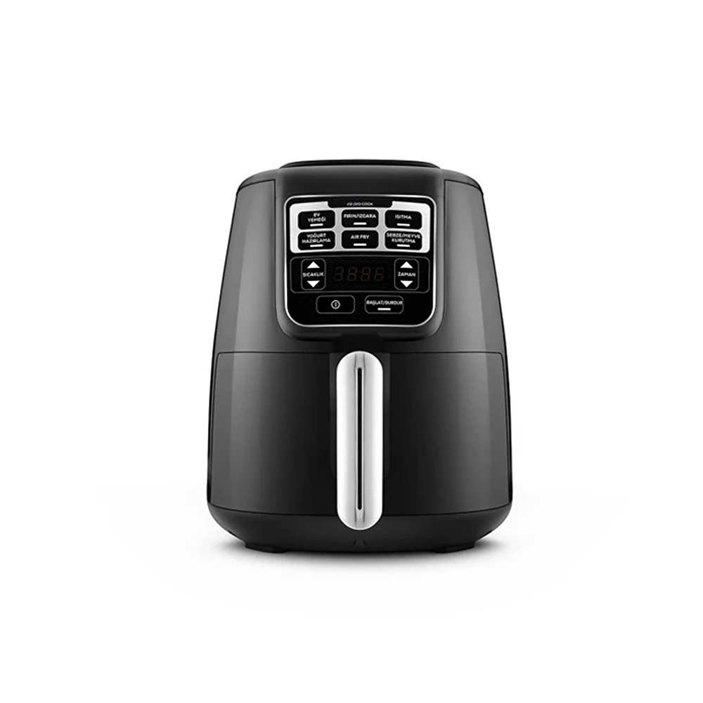 Karaca Air Pro Cook XL 2 in 1 Konuşan Airfryer Black Chrome 4L görseli 2