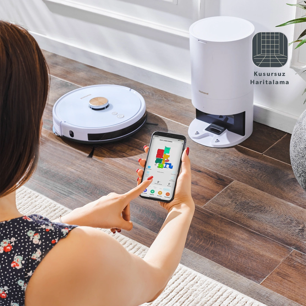 Homend Alex Laser Power 1284H Toz Hazneli Moplu 3 in 1 Akıllı Robot Süpürge görseli 2