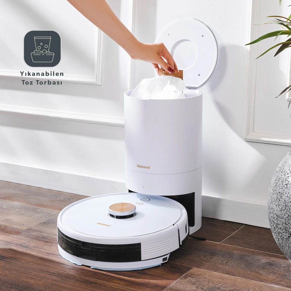 Homend Alex Laser Power 1284H Toz Hazneli Moplu 3 in 1 Akıllı Robot Süpürge görseli 4